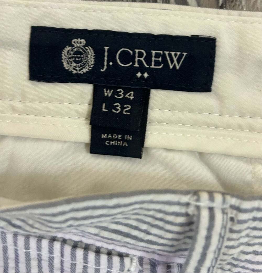 J.Crew Bedford Seersucker Striped Pants Men's 34x32 - Picture 2 of 8